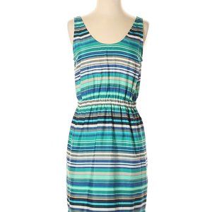 Ann Taylor Loft Sleeveless Blue, Green Striped Dress, L